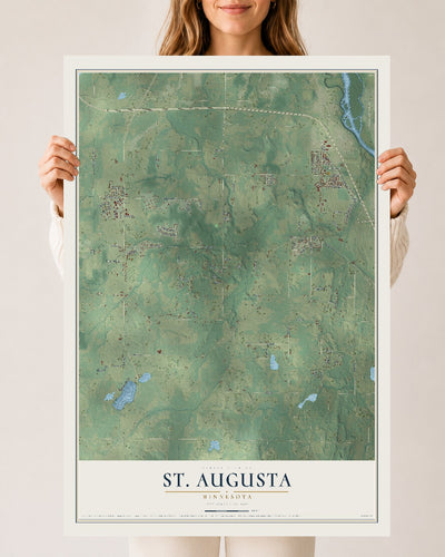 Map of St. Augusta, Minnesota, 24 x 36 inch unframed archival matte print