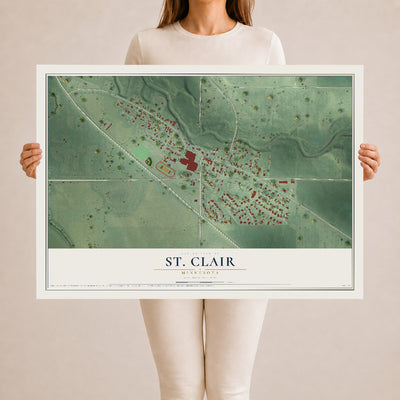 Map of St. Clair, Minnesota, 24 x 36 inch unframed archival matte print