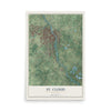 Map of St. Cloud, Minnesota, 12 x 18 inch unframed archival matte print