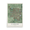Map of St. Louis Park, Minnesota, 12 x 18 inch unframed archival matte print