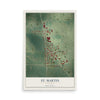 Map of St. Martin, Minnesota, 12 x 18 inch unframed archival matte print