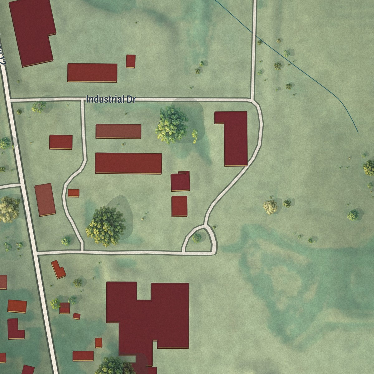 Second close-up of the map of St. Martin, Minnesota print showing more streets and buildings