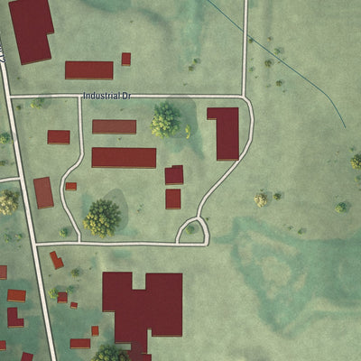 Second close-up of the map of St. Martin, Minnesota print showing more streets and buildings