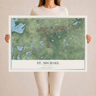 Map of St. Michael, Minnesota, 24 x 36 inch unframed archival matte print