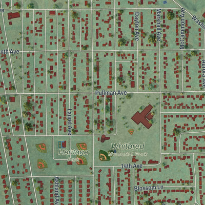 Close-up of the map of St. Paul Park, Minnesota print showing street and building detail