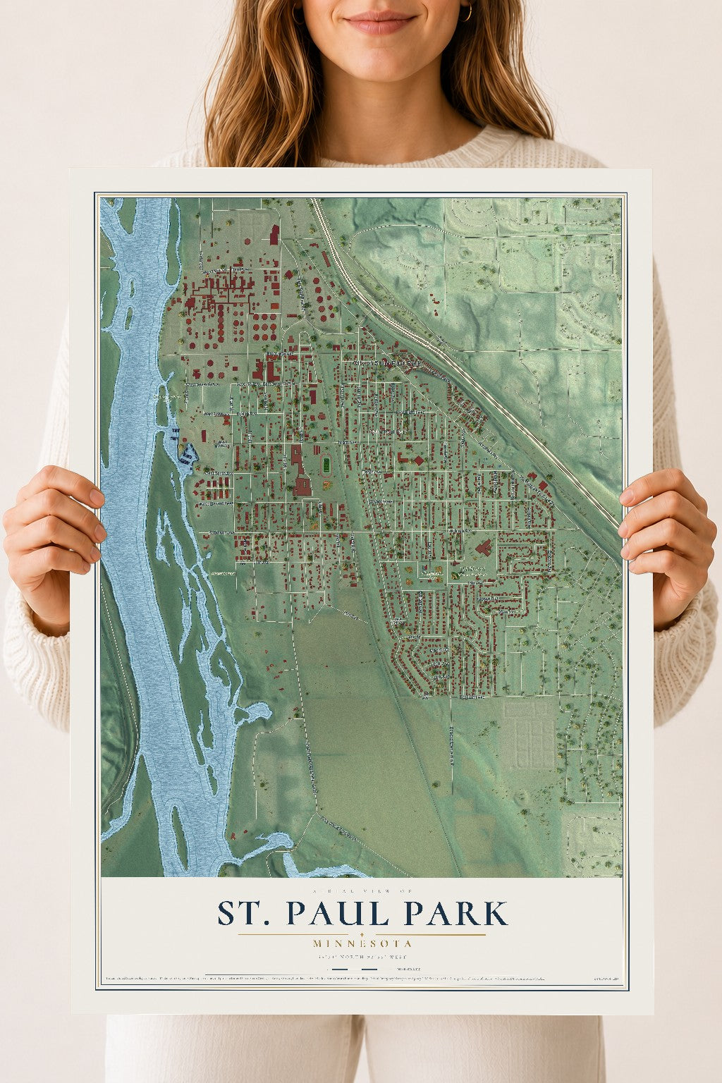 Map of St. Paul Park, Minnesota, 18 x 24 inch unframed archival matte print