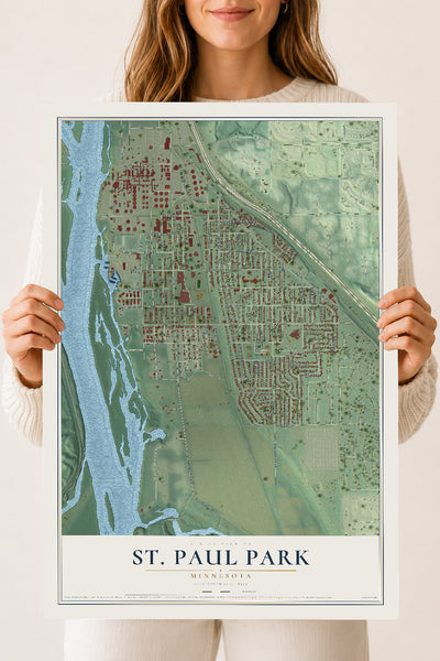 Map of St. Paul Park, Minnesota, 18 x 24 inch unframed archival matte print