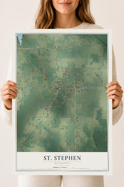 Map of St. Stephen, Minnesota, 18 x 24 inch unframed archival matte print