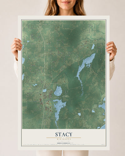 Map of Stacy, Minnesota, 24 x 36 inch unframed archival matte print