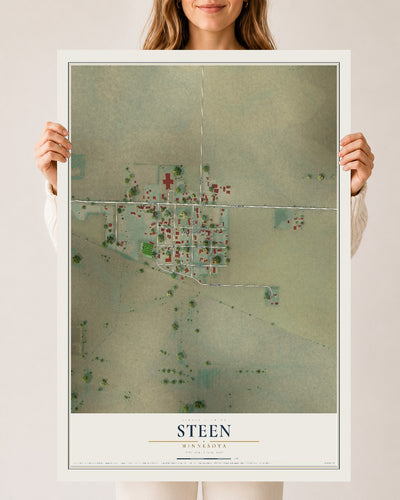 Map of Steen, Minnesota, 24 x 36 inch unframed archival matte print