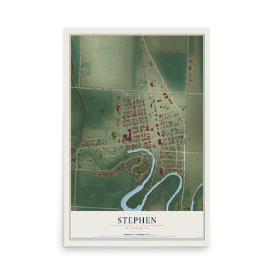Map of Stephen, Minnesota, 12 x 18 inch unframed archival matte print