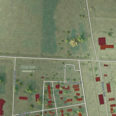 Second close-up of the map of Stephen, Minnesota print showing more streets and buildings