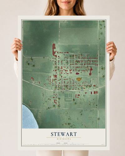 Map of Stewart, Minnesota, 24 x 36 inch unframed archival matte print