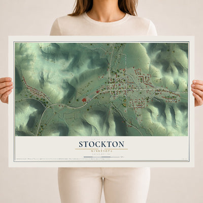 Map of Stockton, Minnesota, 18 x 24 inch unframed archival matte print