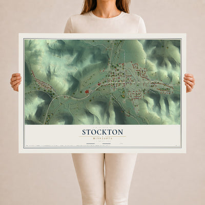 Map of Stockton, Minnesota, 24 x 36 inch unframed archival matte print