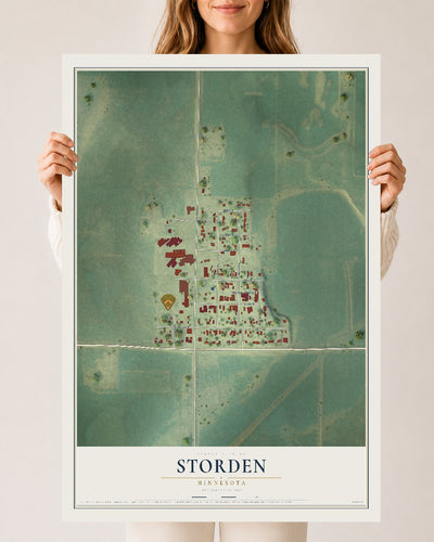 Map of Storden, Minnesota, 24 x 36 inch unframed archival matte print