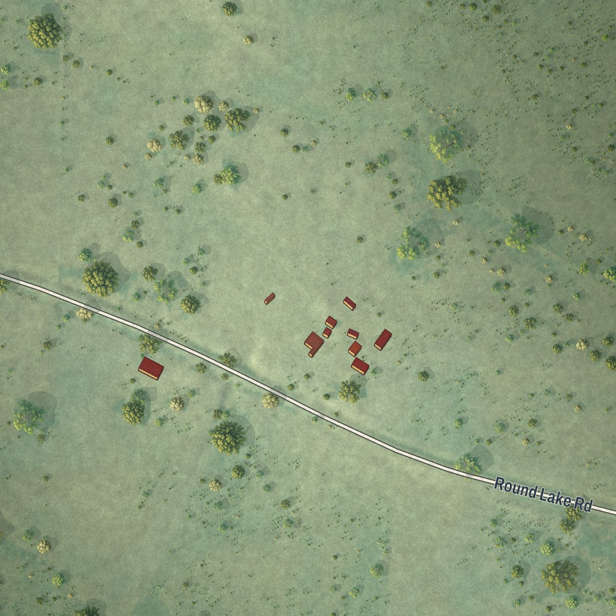 Second close-up of the map of Tamarack, Minnesota print showing more streets and buildings