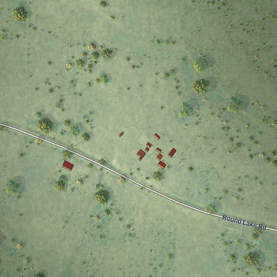 Second close-up of the map of Tamarack, Minnesota print showing more streets and buildings