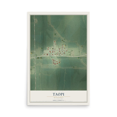 Map of Taopi, Minnesota, 12 x 18 inch unframed archival matte print