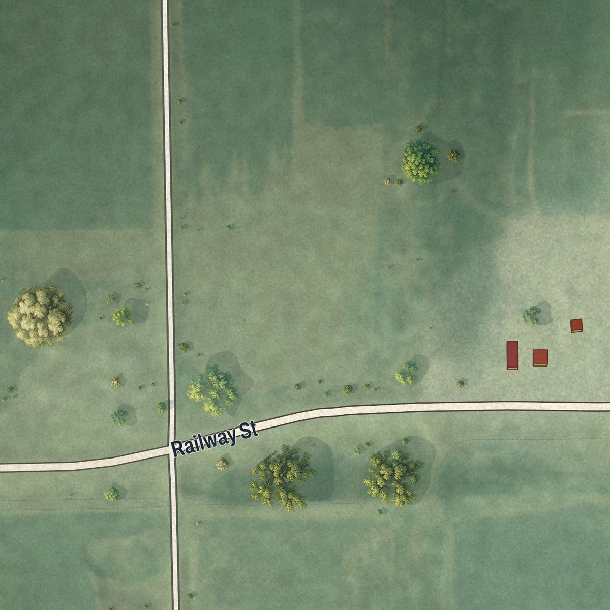 Second close-up of the map of Taopi, Minnesota print showing more streets and buildings