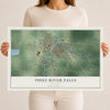 Map of Thief River Falls, Minnesota, 12 x 18 inch unframed archival matte print