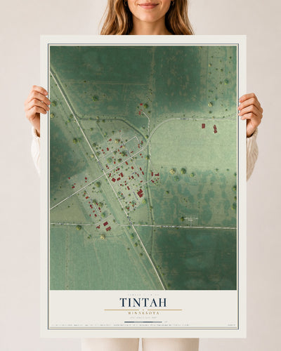 Map of Tintah, Minnesota, 24 x 36 inch unframed archival matte print