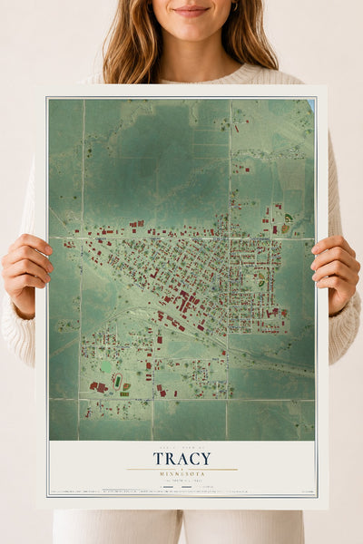 Map of Tracy, Minnesota, 18 x 24 inch unframed archival matte print
