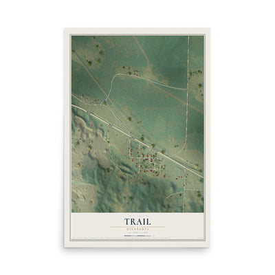 Map of Trail, Minnesota, 12 x 18 inch unframed archival matte print
