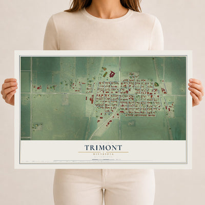 Map of Trimont, Minnesota, 12 x 18 inch unframed archival matte print