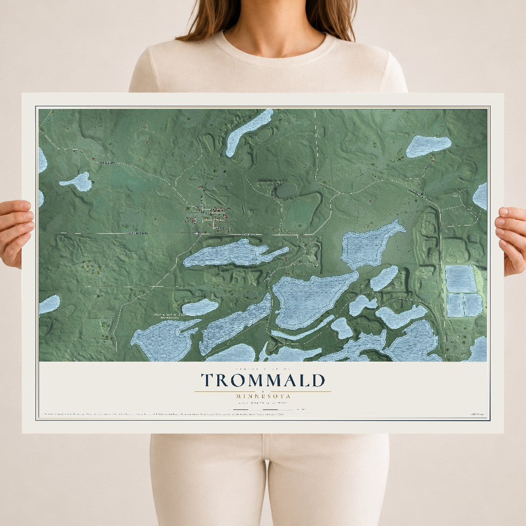 Map of Trommald, Minnesota, 18 x 24 inch unframed archival matte print