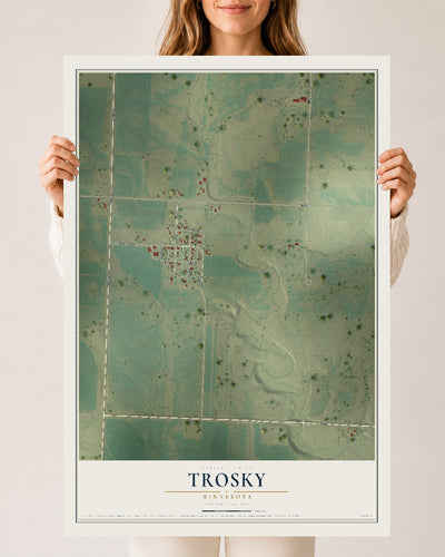 Map of Trosky, Minnesota, 24 x 36 inch unframed archival matte print