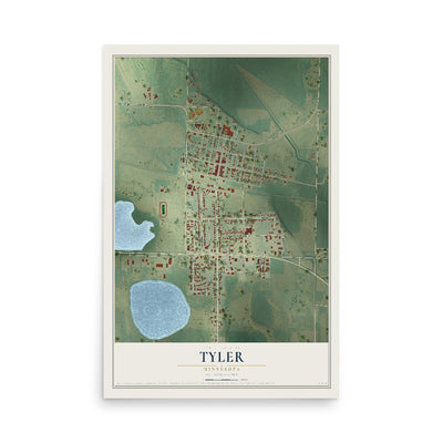 Map of Tyler, Minnesota, 12 x 18 inch unframed archival matte print