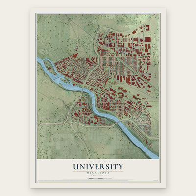 University, Minnesota map print, the full design