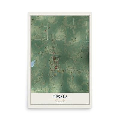 Map of Upsala, Minnesota, 12 x 18 inch unframed archival matte print