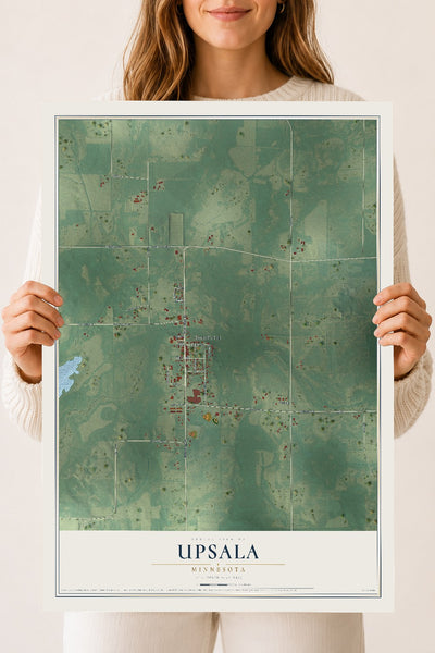 Map of Upsala, Minnesota, 18 x 24 inch unframed archival matte print