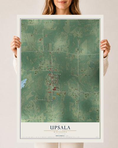 Map of Upsala, Minnesota, 24 x 36 inch unframed archival matte print