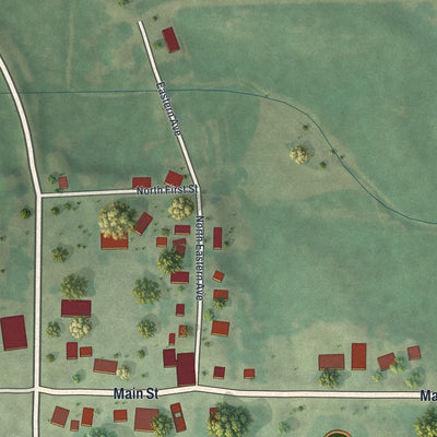 Close-up of the map of Urbank, Minnesota print showing street and building detail