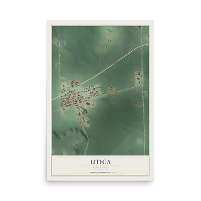 Map of Utica, Minnesota, 12 x 18 inch unframed archival matte print