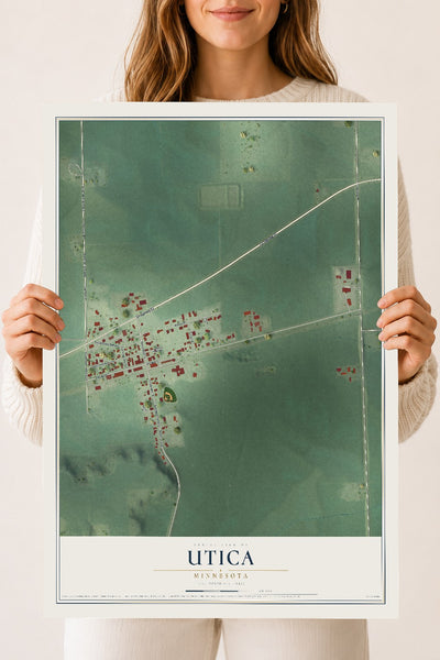 Map of Utica, Minnesota, 18 x 24 inch unframed archival matte print