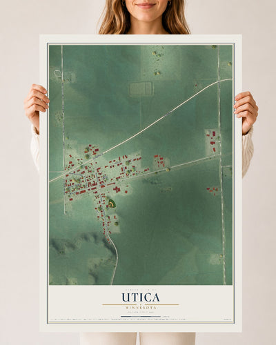 Map of Utica, Minnesota, 24 x 36 inch unframed archival matte print
