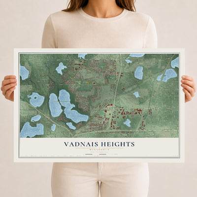 Map of Vadnais Heights, Minnesota, 12 x 18 inch unframed archival matte print