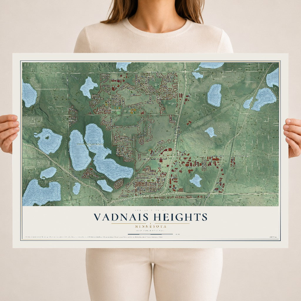 Map of Vadnais Heights, Minnesota, 18 x 24 inch unframed archival matte print