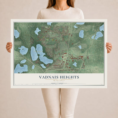 Map of Vadnais Heights, Minnesota, 24 x 36 inch unframed archival matte print