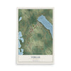 Map of Vergas, Minnesota, 12 x 18 inch unframed archival matte print