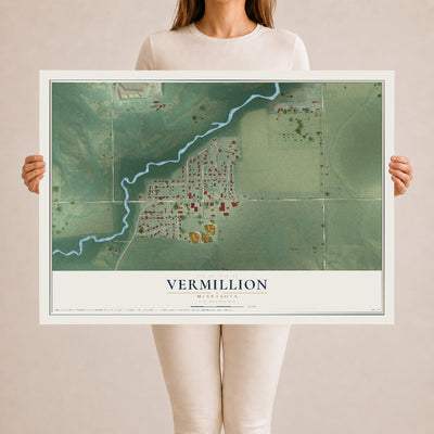 Map of Vermillion, Minnesota, 24 x 36 inch unframed archival matte print