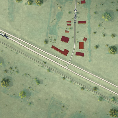 Second close-up of the map of Verndale, Minnesota print showing more streets and buildings