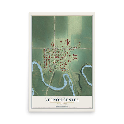 Map of Vernon Center, Minnesota, 12 x 18 inch unframed archival matte print