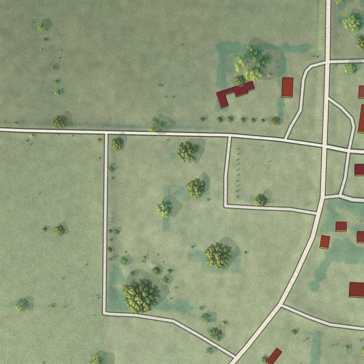 Second close-up of the map of Vesta, Minnesota print showing more streets and buildings
