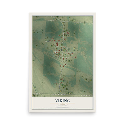 Map of Viking, Minnesota, 12 x 18 inch unframed archival matte print