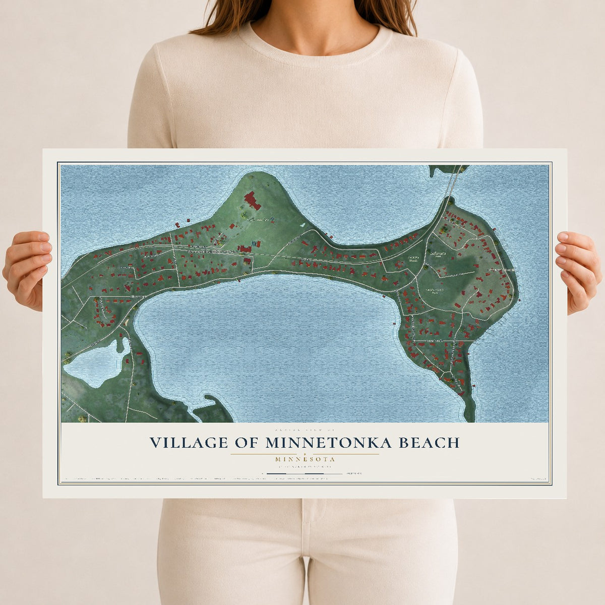 Map of the Village of Minnetonka Beach, Minnesota, 12 x 18 inch unframed archival matte print
